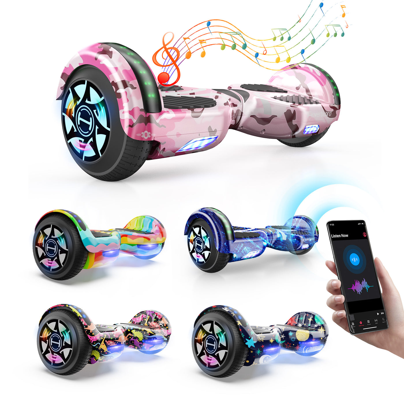 iHoverboard H4 Rosa Bluetooth Hoverboard mit Sitz 6.5"