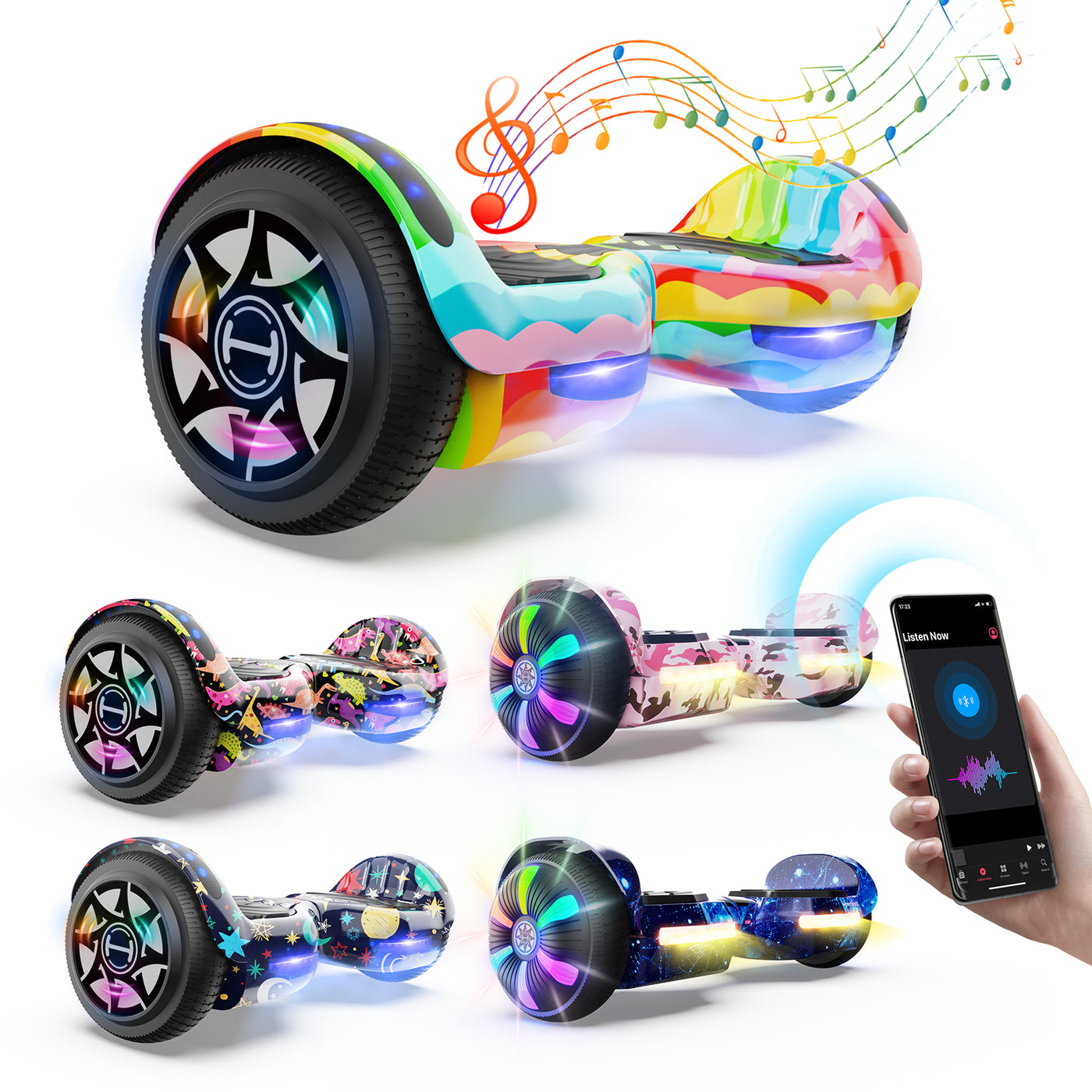 iHoverboard H1 Bluetooth LED Hoverboard 6,5" Mehrere Farboptionen