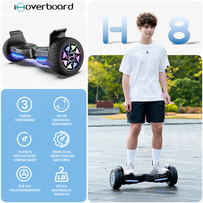 iHoverboard H8Pro/H8 LED Hoverboard Gelände 8.5"