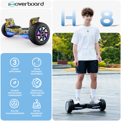 iHoverboard H8/H8Pro LED Gelbes Hoverboard Gelände 8.5"