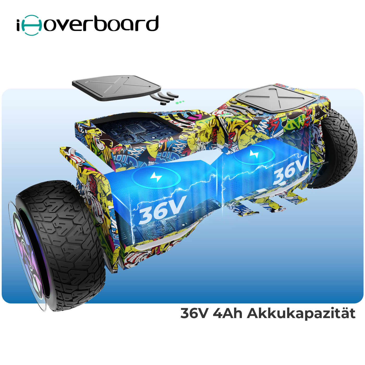 iHoverboard H8/H8Pro LED Gelbes Hoverboard Gelände 8.5"