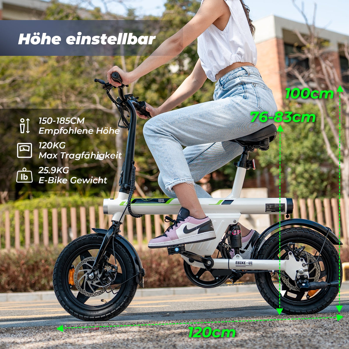 U1 City Faltbares E-Bike 350W für Erwachsene