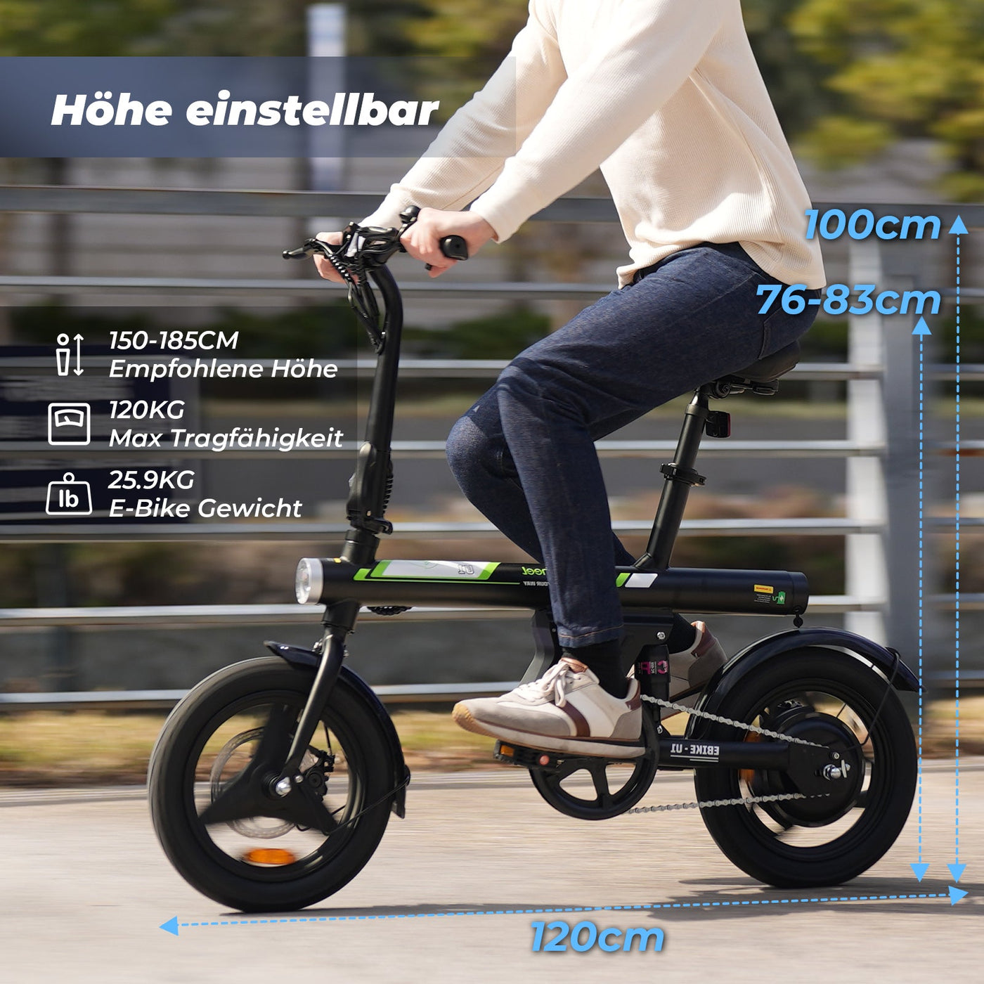 U1 City Faltbares E-Bike 350W für Erwachsene