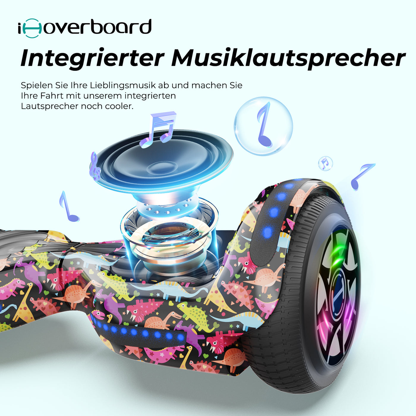 iHoverboard H1 Bluetooth LED Hoverboard 6,5" mit einer Reihe von Farben