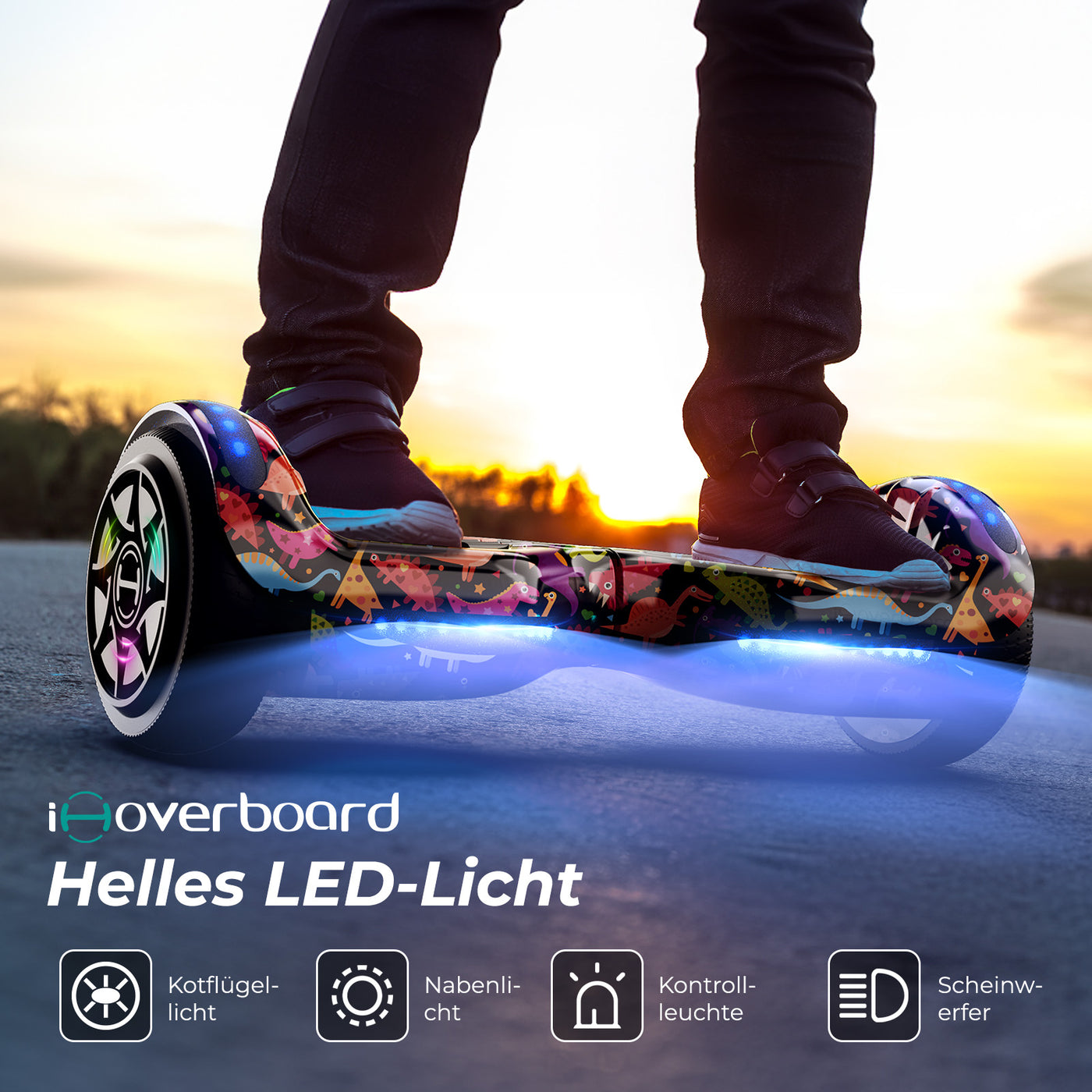 iHoverboard H1 Bluetooth LED Hoverboard 6,5" mit einer Reihe von Farben