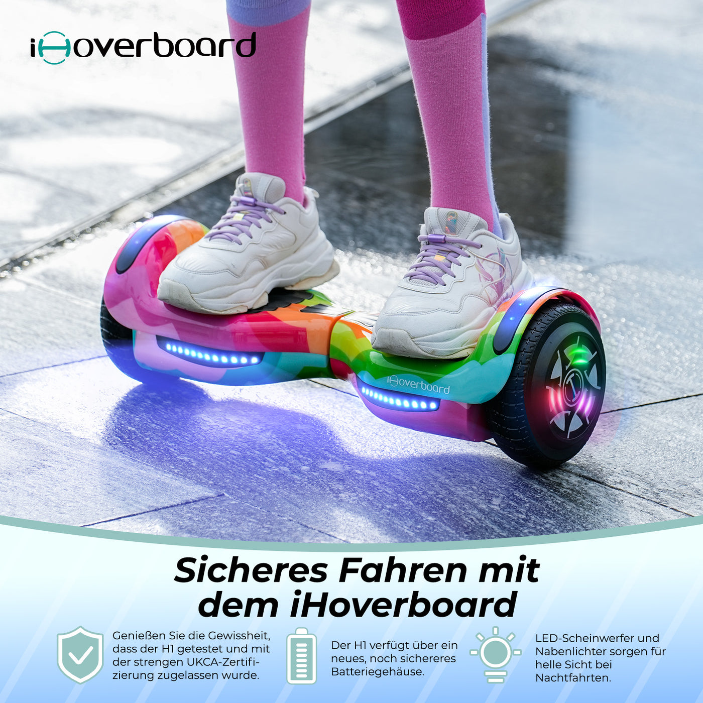 iHoverboard H1 Bluetooth LED Hoverboard Kinder 6,5"