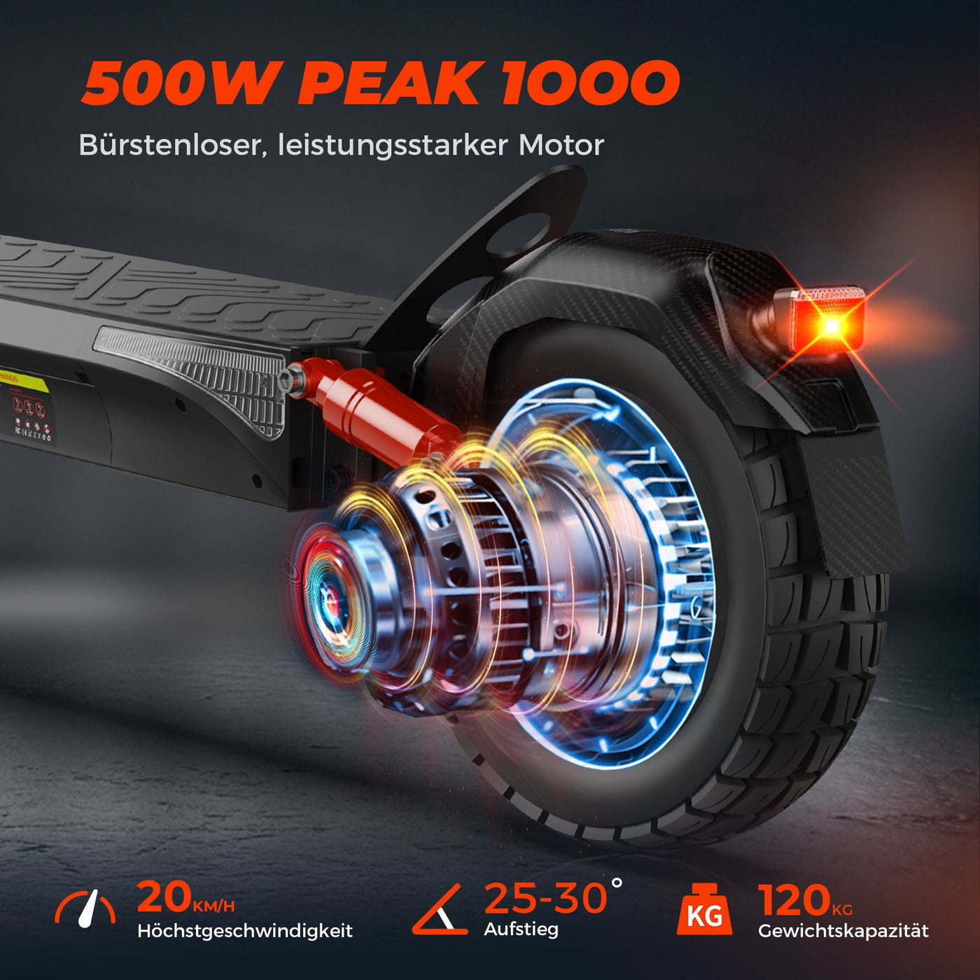 iScooter T4 Off-Road 1000W E-Scooter mit Straßenzulassung (ABE/eKFV)