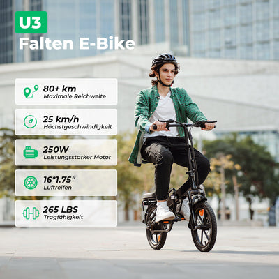 U1 City Faltbares E-Bike 350W für Erwachsene